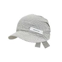 Lace Sunscreen Headscarf Hat Plaid Strappy Bandana Cap Fashion Headscarf Baseball Hat  Summer juoda balta spalva