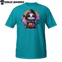 Trick or Treat Grim Reaper T-Shirt Mens Womens Tees Top | Cute Halloween Skeleton Design | Spooky Tee S