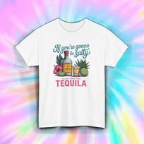 Salty Tequila Shirt Funny Lime Margarita Beach Party Summer Humor Tee S-5XL S