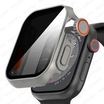 Case For apple watch Apple Watch Series9/8/7/6/5/4 SE 44 45 41 40mm change to Ultra Privacy Tempered Glass Screen Protector case Series 789 41mm