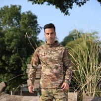 TLXT Outdoor Fleece-Lined Camouflage Combat Shirt