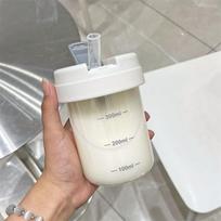 Cute With 300ml Tick Mark Straw Water Cups Plastic Small Size Juice Glass Bottles Coffee Milk Bottles Daily Use balta