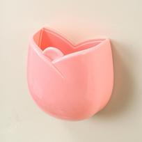 Durable Magnetic Storage Rack Organizer Space Saving Tulip Shape Refrigerator Shelf Box Household Kitchen Hanging Basket rožinė