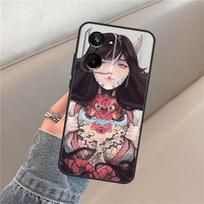 Japanese Oni Girl Case For Realme GT7 Pro GT6 14 11 12 13 15 Pro Plus C55 C51 C53 C35 C33 C61 C65 C67 C71 C75 Realme C75 4G