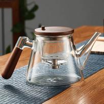 Easy One Click Tea Separation Filtration Glass Teapots With Wood Handle 850ml Tea Water Separation Tea Pot With Infuser Filter gryna