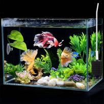 ABBY-12 Pieces Of Betta Hammock , Aquarium Plastic Factory For Betta Habitat Accessories žalia