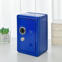 Portable Password Lock Mini Safe Box Anti-Theft Metal Piggy Bank Cabinet Money Storage Box Household Use mėlyna