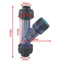 I.D 20~63mm Skaidrus PVC Y formos filtras Akvariumo žuvų rezervuaro Drėkinimo filtrai Sodo vandens vamzdžio jungties fittings