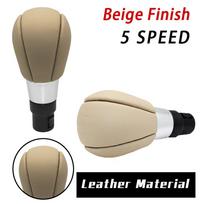 High-quality Black/Beige Leather 5/6 Speed Manual Gear Shift Knob For Volvo S60 S80 V70 XC70 XC60 Shifter Handball Car Interior