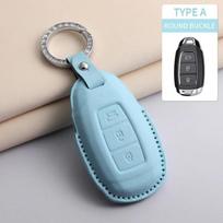 For Hyundai Creta Ix35 Ix45 I10 I30 I40 Car Keychain Protective Cover PU Leather Car Key Case Cover