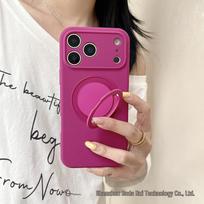 iPhone 17 Magnetic Silicone Case with Rotating Stand for Apple 16 Promax - Drop-proof Protective Cover 14 ProMax