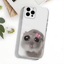 Sad Hamster Meme Phone Case For iPhone 17,16,15,14,13,12,11 Pro,Max,Plus,X,XS,XR,SE4,E Mini Transparent Soft Cover iPhone14Pro