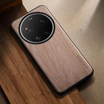 Case for Xiaomi 17 Ultra Capa Funda New Modern Stylish Wooden Pattern Pu Leather Cover for Xiaomi 17 Case Coque xiaomi 17 ultra smėlis
