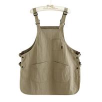 New Japanese Style Catering Workwear Apron Stain Resistant Waterproof Working Overalls Household Painting Aprons for Cafe Barber chaki