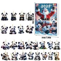 Christmas Panda Holiday Countdown Blind Box With 24 Acrylic Ornaments For Seasonal Decor Style A
