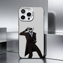 S-Skibidi Toilet C-Camera Man    Phone Case For iPhone 17,16,15,14,13,12,11 Plus,Pro Max,XS,Colored silver phone case iPhone12PRO
