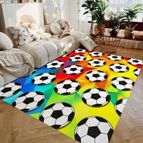 ZYFootball Area Rug Soccer Floor Decor Washable Carpet for Living Room Bedroom Kid Room Gamer Room Stylish Sports Themed Rug 60x90cm(23x35in)