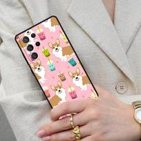 Corgi and Bubble Tea Cell Phone Case for Samsung Galaxy S26 Ultra S25 S24 S23 S22 S21 S20 Note10 Cover Galaxy S26 Ultra