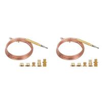 ABBY-2X Universal Gas Stove Thermocouple With 10Pcs Nuts Heating Gas Burner Replacement Thermocouple Adaptor auksinė