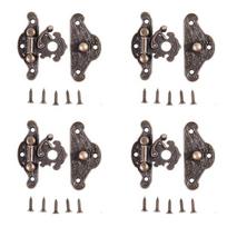 ABBY-4X Antique Retro Vintage Decorative Latch Wooden Jewelry Box Hasp Pad Chest Lock Size:Extra Small