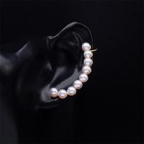 Fashion Pearl Ear Cuff Earrings Stainless Steel Gold Color Stud Earring Wedding Party Jewelry Gift ohrringe damen E9546S01