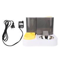 2 In 1 Dog Food Feeder and Water Dispenser Leakproof Long Lasting Freshness Automatic Pet Feeder geltona