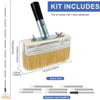 Deck Stain Brush Long Handle Applicator Deck Paint Brushes for Applying Stains, Outdoor Wood Deck, Fence, Patio, Wall, Furniture
