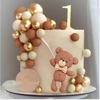 31pcs  Bear Colorful Balloons Balls Cake Toppers for Birthday Baby Shower Party Decorations Supplies ruda
