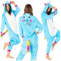 Unicorn pajamas blue kigurumi onesie women's pajamas men's soft s S