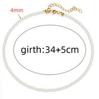 Madingas 4-8 mm baltų perlų chokerių vėrinys, grandinėlė ant raktikaulio moterims, klasikinis elegantiškas vestuvinis kaklo papuošalas, meilės pakabukas, dovana