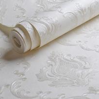 Creamy White Embossed Damask Wall Cover Bedroom Living Room Background Floral Pattern 3D Textured Wall Paper Home Decor 2mx53cm