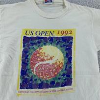 Vintažiniai 1992 m. US Open marškinėliai Vyriški Maži Teniso Čempionato Grafiniai 90-ųjų Marškinėliai S blue