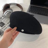 Mei Australian wool beret, women's autumn and winter new high-end face-showing small Korean hat, temperament versatile painter hat M（56-58cm） juoda