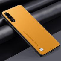 Prabangus PU odinis dėklas Samsung Galaxy A50 A30S galiniam dangteliui, silikoninis pilnos apsaugos telefono dėklas Samsung A50S A50 S Coque For Samsung A50 geltona