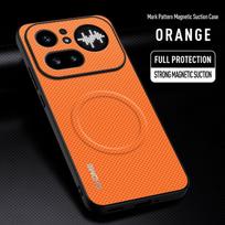 For Nothing Phone 4A Pro Case Luxury Car Magnetic Holder Phone Case For Nothing Phone 4A Pro 5G Silicone Shockproof Back Cover Nothing Phone 4A Pro oranžinė