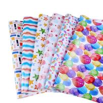 6 Pcs Colorful Rainbow Balloon Stars Gift Wrap Sheets Wrapping Paper for Boys Girls Kids Men Women Holiday Birthday Party