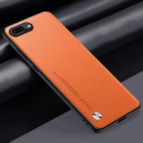 Prabangus PU odos dėklas iPhone 7 8 Plus galiniam dangteliui Matinis silikoninis pilnos apsaugos telefono dėklas iPhone 7 Plus 7Plus Coque For iPhone 8 Plus oranžinė