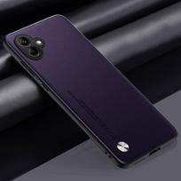 Luxury PU Leather Case For Samsung Galaxy A05 Back Cover Matte Silicone Shockproof Full Protection Phone Case For Samsung A05 4G For Samsung A05 violetinė
