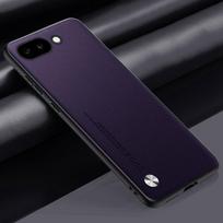 Prabangus PU odinis dėklas Google Pixel 9A galiniam dangteliui, matinis silikoninis pilnos apsaugos telefono dėklas Google Pixel9A 5G Pixel9 A For Pixel 9A violetinė