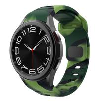 Silicone Band for Samsung Galaxy Watch 7 5 6 4 Classic 5 pro 44mm 40mm 47mm 43mm 46mm 45mm Bracelet Galaxy Watch6 watch4 strap watch 6 classic 47mm kamufliažinė žalia spalva