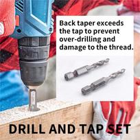 B-Est 6Pcs Drill Tap Set Hex Shank SAE Combination Drill And Tap Bit Set HSS 4341 Screw Tap Deburr Drill Bit sidabras