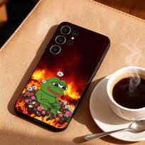 Sad Frog Pepe Funny Cute Phone Case For Samsung S26,S25,S24,S21,S22,S23,S30,Ultra,S20,FE,Lite,10,9,Black Cover Samsung S24ULTRA