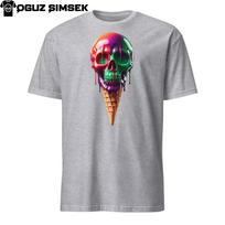 Chill Reaper Tee: Melting Skull Ice Scream Cream Graphic T-Shirt Mens Womens Tees Top Halloween Tee S