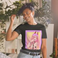 Anime Manga Devil Girl Horror Horns Kawaii Harajuku Short-Sleeve Unisex T-Shirt Mens Womens Tees Top S