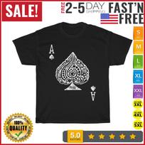 Ace of Spades Texas Hold'em Poker Playing Card Vintage T Shirt Mens Womens Tees Top Men Women Fashion 4XL
