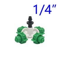 Greenhouse Cross Misting Nozzle 4-way Hanging Anti Drip Misting Nozzle With 1/4  Barb Threaded Connector 1set