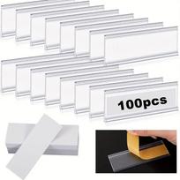 100Pcs Clear Plastic Label Holder Price Tag, Shelf Label Clip Removable Label Holder For Storage Bins Basket Labels