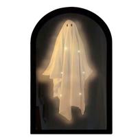 Premium-Halloween Hologram Ghost Mirror Featuring LED Lights, Holographic Decor For Indoor, Bedroom, Kitchen, And Fireplace
