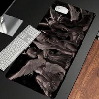 Dark gray angel girl mouse pad animation game lock edge pads computer office waterproof anti-slip-pad large thickened tablepad 600x300x2mm