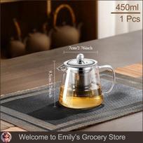 450ml-950ml Heat Resistant Glass Teapot with Stainless Steel Strainer Infuser Flower Kettle KungFu Green Teaware Puer Oolong Pot